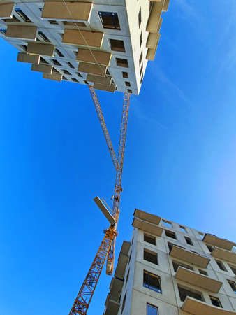 a construction site with crane