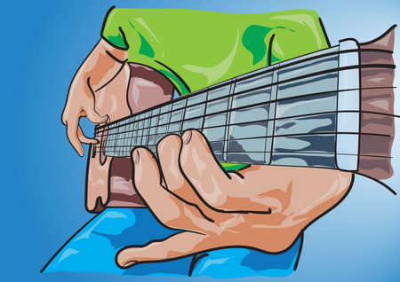 person playing guitar on the streetのイラスト素材