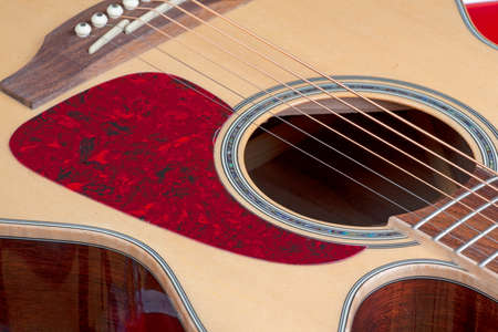 a new acoustic guitar close up