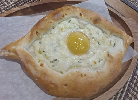 very tasty bread with egg and cheese
