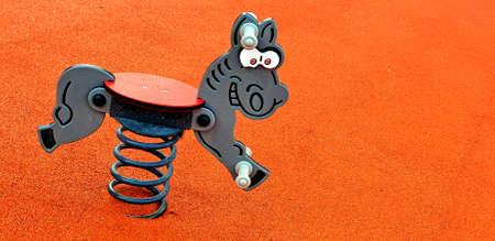 red playground in the parkの写真素材