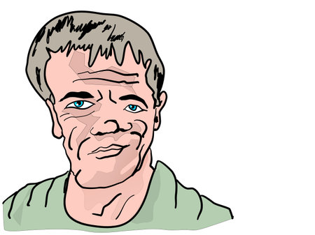portrait of a man on the whiteのイラスト素材
