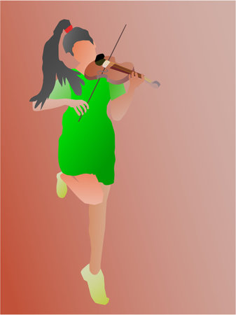 a woman playing violinのイラスト素材