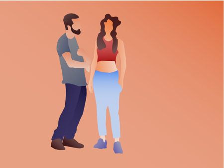 couple on the beach in sunny dayのイラスト素材