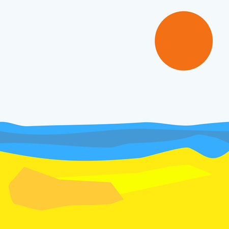 sun and sea on the beachのイラスト素材