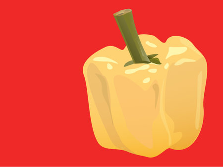 illustration of a yellow pepper on redのイラスト素材