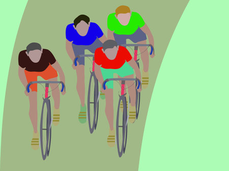 cycling competitions in the sunny dayのイラスト素材
