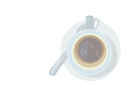 cup of coffee with a spoonのイラスト素材