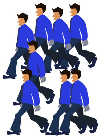 group of people go aheadのイラスト素材