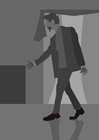 silhouette of a person in the officeのイラスト素材