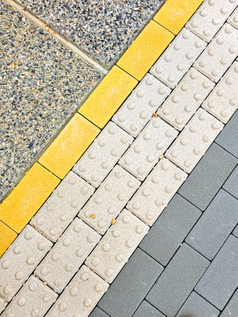 concrete paving stones of different colorsの写真素材