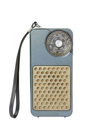 old analog radio isolated  on a white backgroundの写真素材