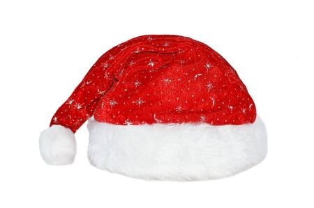Christmas hat isolated on whiteの写真素材