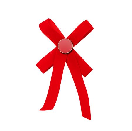 red bow isolated on white backgroundの写真素材