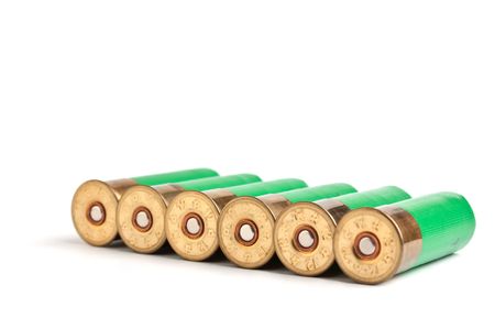 ammunition for hunting rifles isolated on a white background