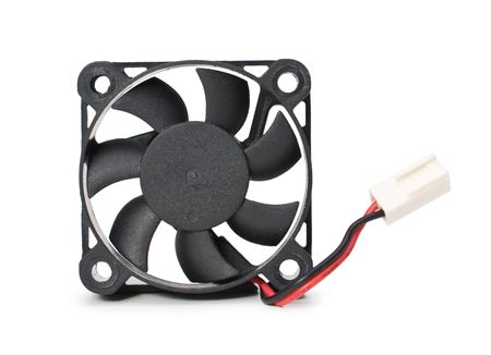 computer fan isolated on a white backgroundの写真素材