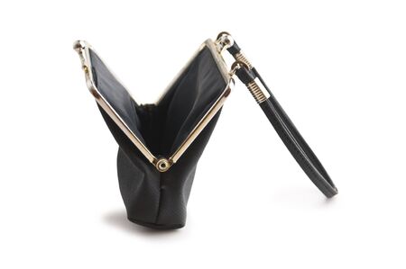 open purse classically isolated on a white backgroundの写真素材