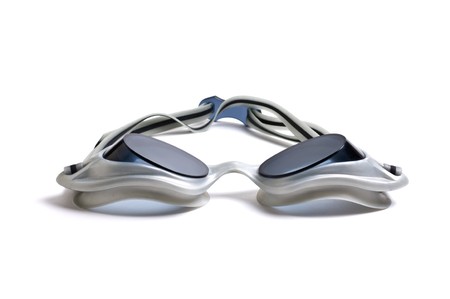 goggles for swimming isolated on a white backgroundの写真素材