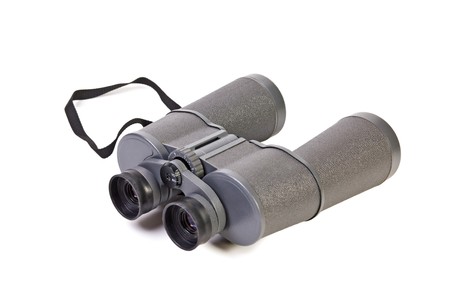 Binoculars isolated on a white backgroundの写真素材