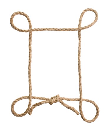 picture frame of rope isolated on a white backgroundの写真素材