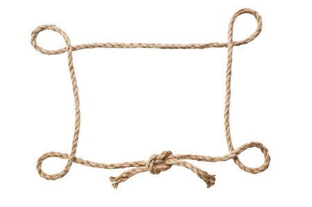 picture frame of rope isolated on a white backgroundの写真素材