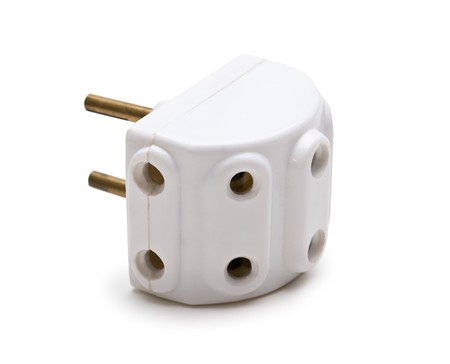 electrical tee isolated on a white backgroundの写真素材