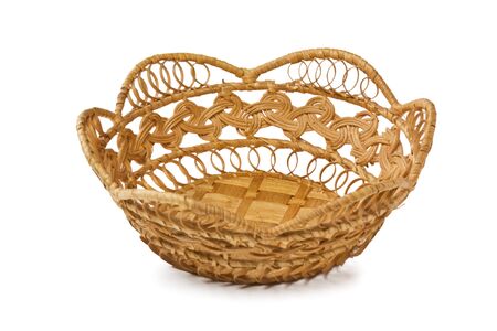 empty basket  isolated on white backgroundの写真素材