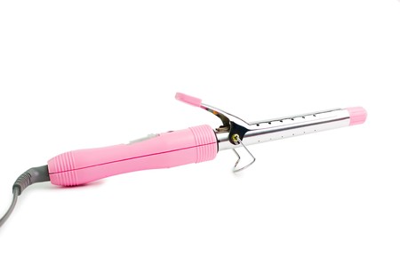 forceps for the wave of hair isolated on white backgroundの写真素材