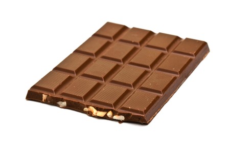 bar of chocolate isolated on white background