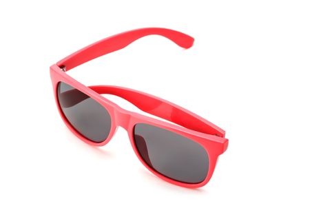 pink sunglasses  isolated on a white backgroundの写真素材