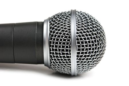 Classic dynamic microphone isolated on white backgroundの写真素材