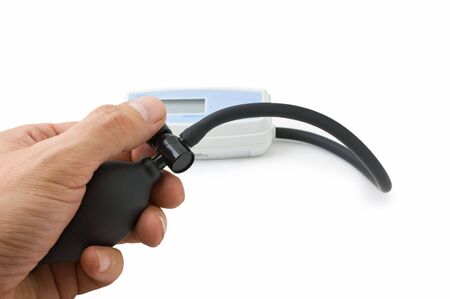 electronic device measuring blood pressure isolated on a white backgrounds