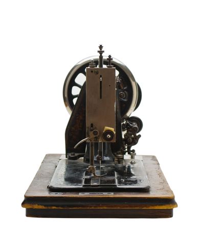 Old sewing machine  isolated on a white background