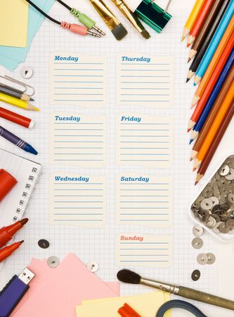 blank school schedule for the weekの写真素材