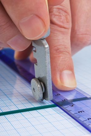 glazier cut glass on the tableの写真素材