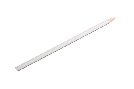 white pencil isolated on a white  backgroundの写真素材