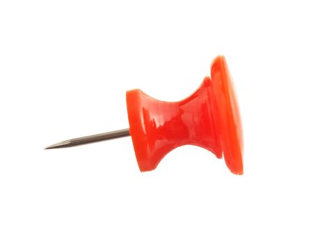 red pushpin  isolated on white backgroundの写真素材
