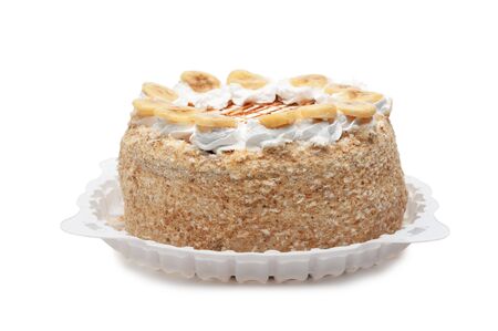 festive cake  isolated on white backgroundの写真素材
