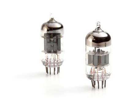 electron tube isolated on a white  backgroundの写真素材