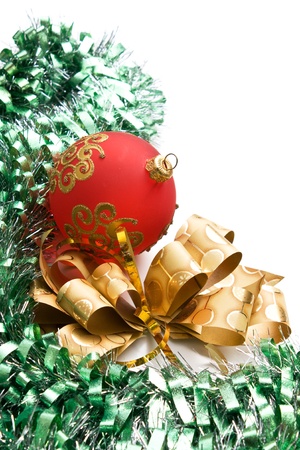 Christmas decoration  on Christmas background  isolatedの写真素材