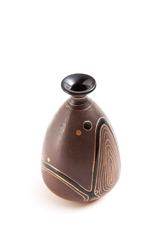 ceramic vase isolated on whiteの写真素材