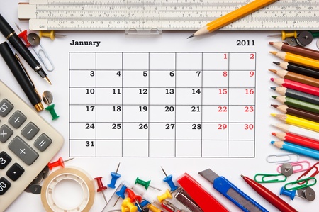 a monthly calendar January 2011. Seriesの写真素材
