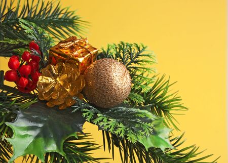 Christmas decoration  on Christmas background の写真素材