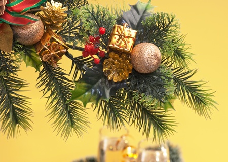 Christmas decoration  on Christmas background の写真素材