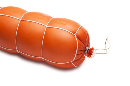Cooked sausage isolated on the white background の写真素材