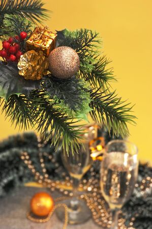 Christmas decoration  on Christmas background の写真素材
