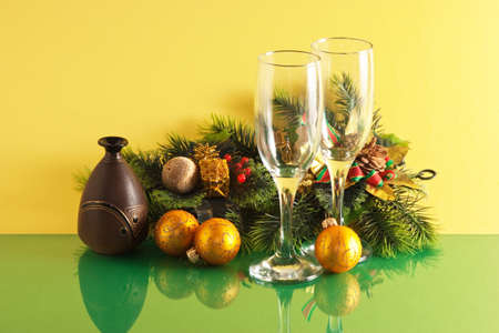 two glasses of wine の写真素材