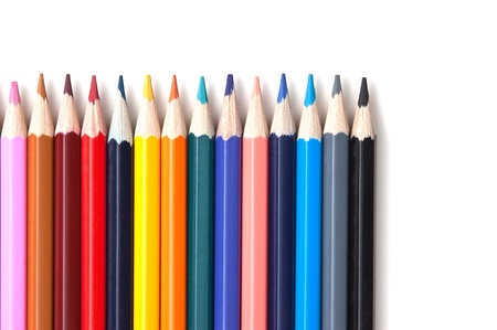 color pencils isolated on a white  backgroundの写真素材