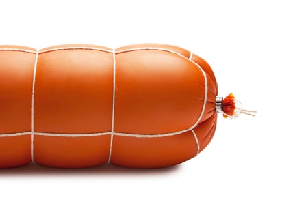 Cooked sausage isolated on the white background の写真素材