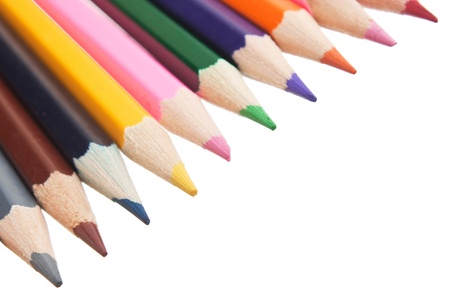 color pencils isolated on a white  backgroundの写真素材
